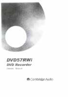 Cambridge Audio DVD-57RWi - Owners manual